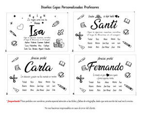 Caja para Profes Personalizado con Nombres Alumnos